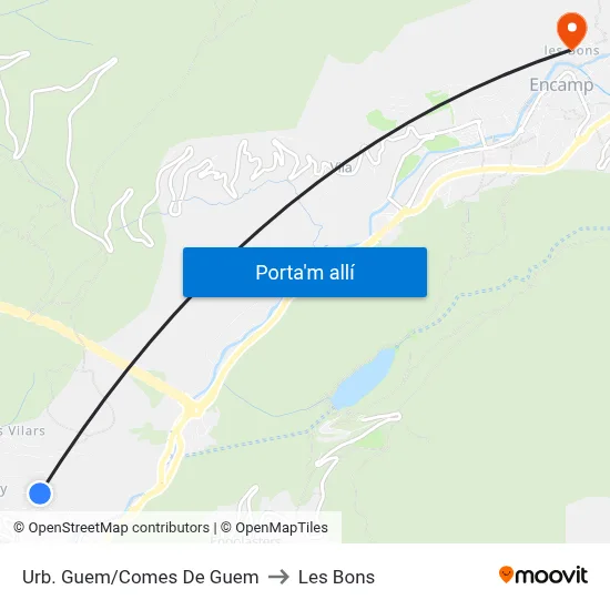 Urb. Guem/Comes De Guem to Les Bons map