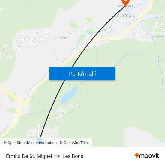 Ermita De St. Miquel to Les Bons map