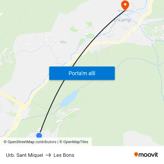 Urb. Sant Miquel to Les Bons map