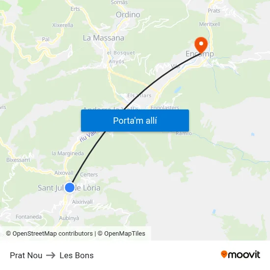 Prat Nou to Les Bons map