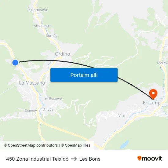 450-Zona Industrial Teixidó to Les Bons map