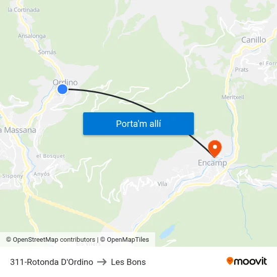 311-Rotonda D'Ordino to Les Bons map