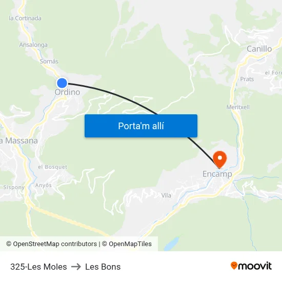 325-Les Moles to Les Bons map