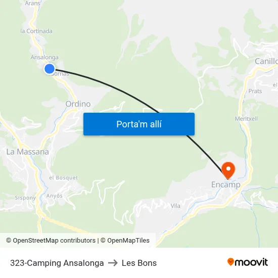 323-Camping Ansalonga to Les Bons map