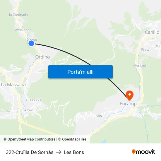 322-Cruïlla De Sornàs to Les Bons map