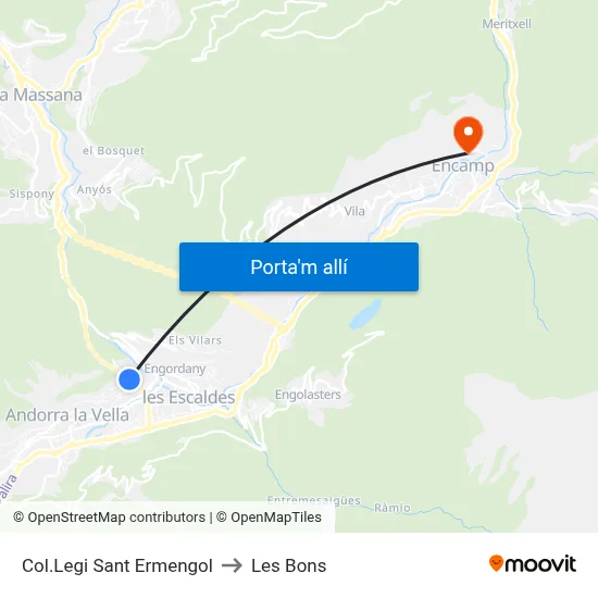 Col.Legi Sant Ermengol to Les Bons map