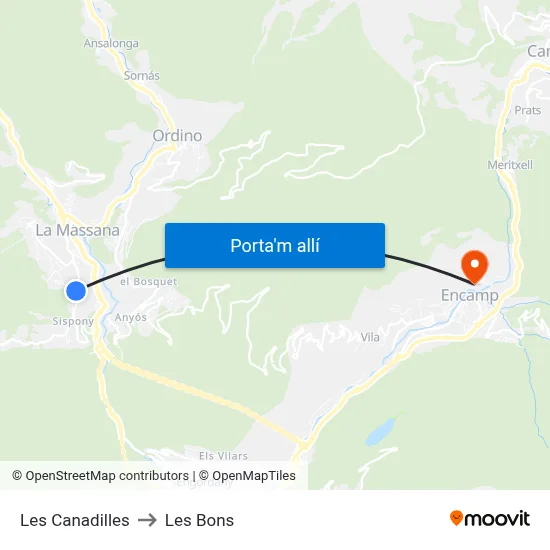 Les Canadilles to Les Bons map