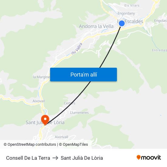 Consell De La Terra to Sant Julià De Lòria map