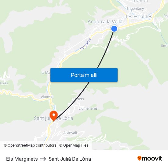 Els Marginets to Sant Julià De Lòria map