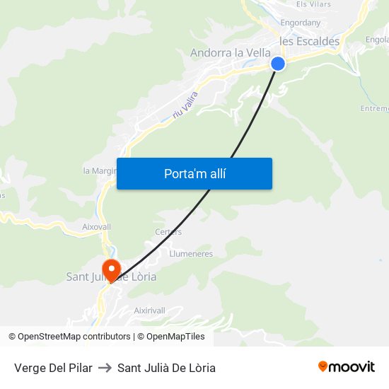 Verge Del Pilar to Sant Julià De Lòria map