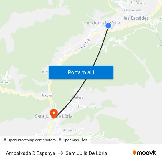 Ambaixada D'Espanya to Sant Julià De Lòria map