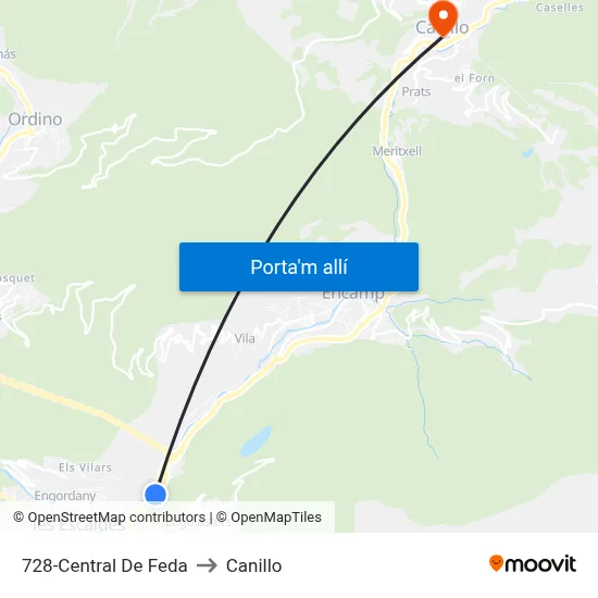 728-Central De Feda to Canillo map