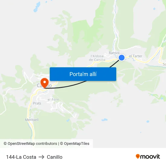 144-La Costa to Canillo map