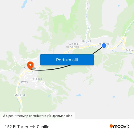 152-El Tarter to Canillo map
