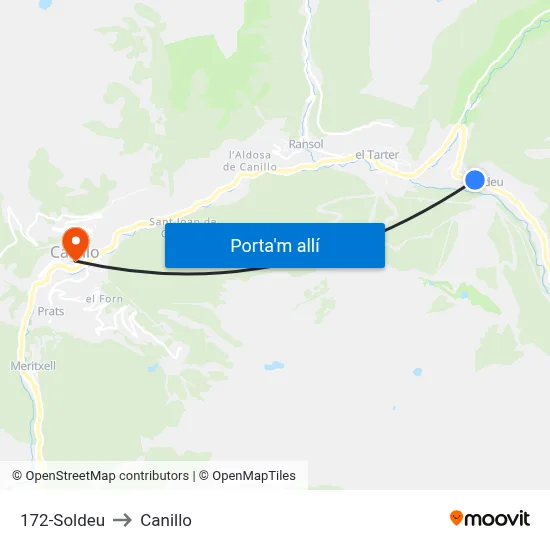 172-Soldeu to Canillo map