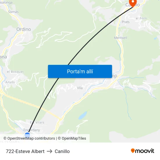 722-Esteve Albert to Canillo map
