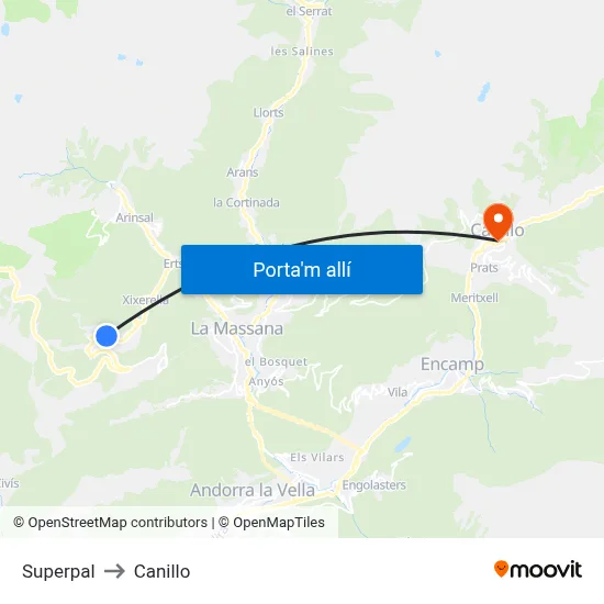 Superpal to Canillo map