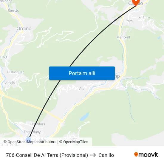 706-Consell De Al Terra (Provisional) to Canillo map