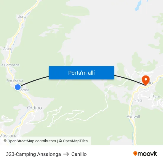 323-Camping Ansalonga to Canillo map