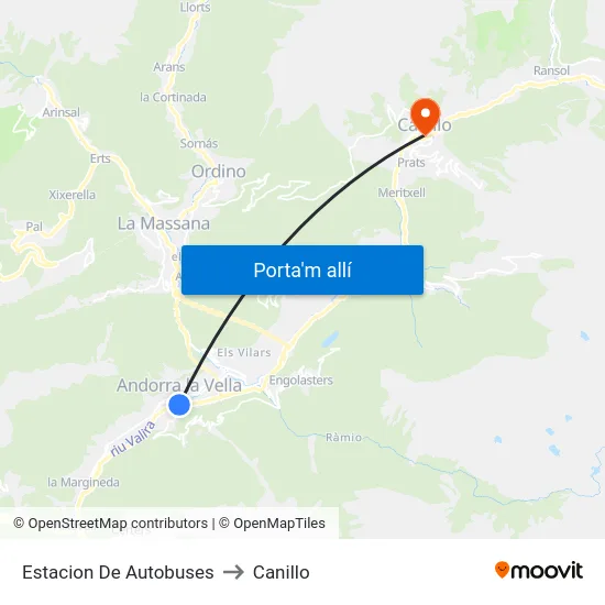 5555-Estació Nacional to Canillo map