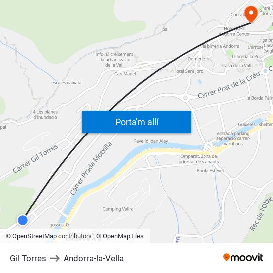 Gil Torres to Andorra-la-Vella map
