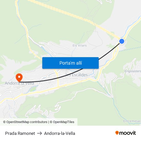 Prada Ramonet to Andorra-la-Vella map