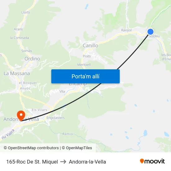 165-Roc De St. Miquel to Andorra-la-Vella map