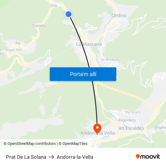 Prat De La Solana to Andorra-la-Vella map
