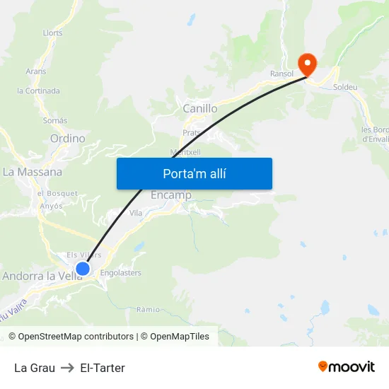 733-La Grau to El-Tarter map