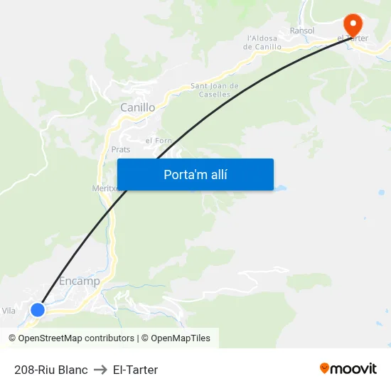 208-Riu Blanc to El-Tarter map