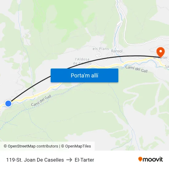 119-St. Joan De Caselles to El-Tarter map