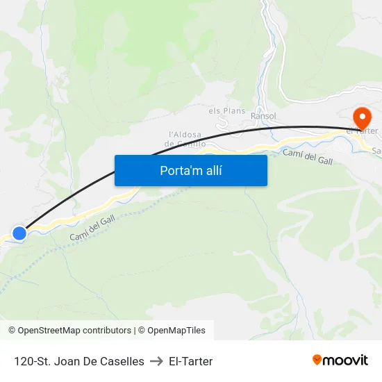 120-St. Joan De Caselles to El-Tarter map