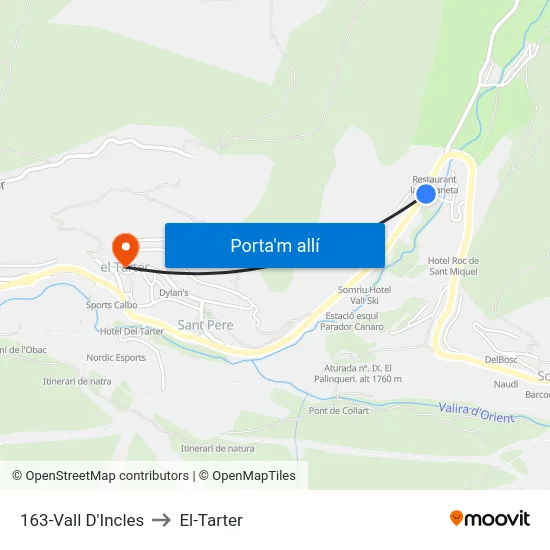 163-Vall D'Incles to El-Tarter map