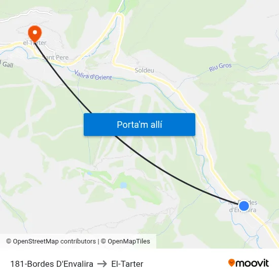 181-Bordes D'Envalira to El-Tarter map
