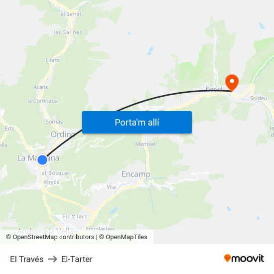 El Través to El-Tarter map