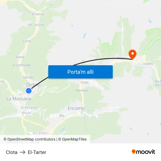 Clota to El-Tarter map