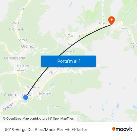5019-Verge Del Pilar/Maria Pla to El-Tarter map
