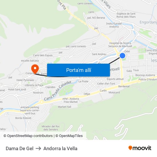 Dama De Gel to Andorra la Vella map