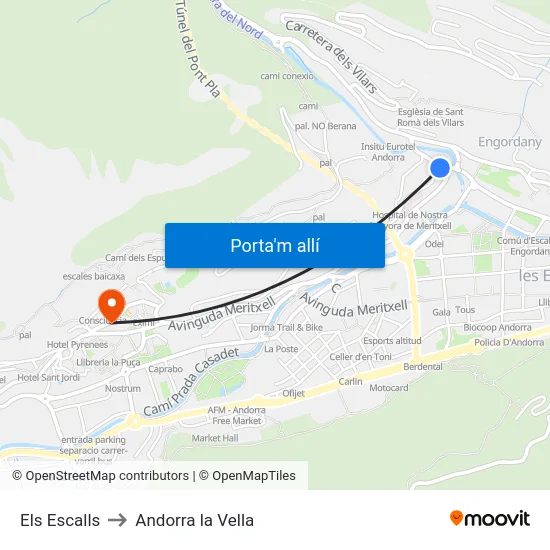 714-Els Escalls to Andorra la Vella map