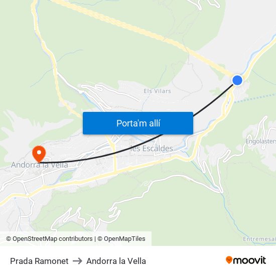 Prada Ramonet to Andorra la Vella map