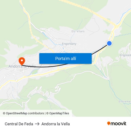Central De Feda to Andorra la Vella map