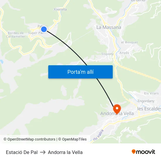 Estació De Pal to Andorra la Vella map