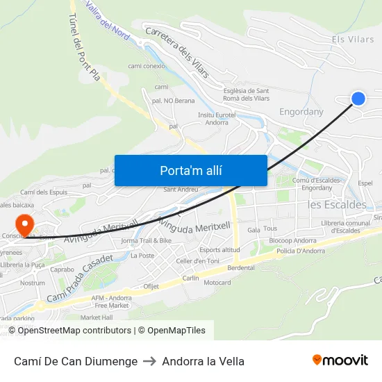 Camí De Can Diumenge to Andorra la Vella map