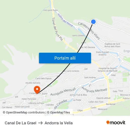 Canal De La Grael to Andorra la Vella map