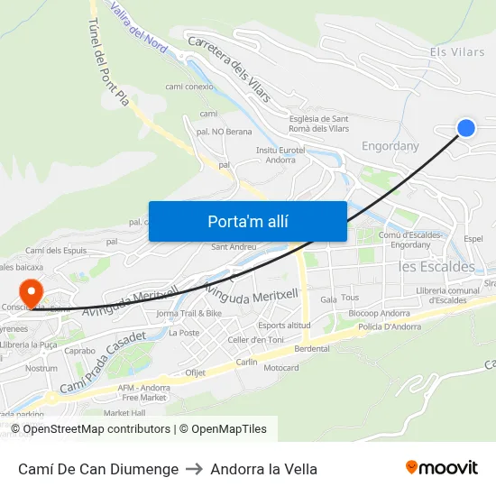 Camí De Can Diumenge to Andorra la Vella map