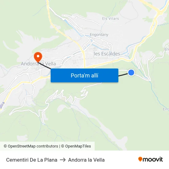 Cementiri De La Plana to Andorra la Vella map