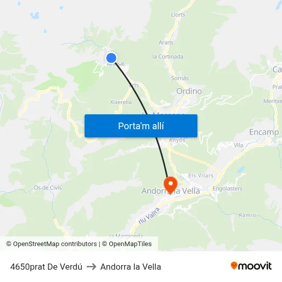4650prat De Verdú to Andorra la Vella map