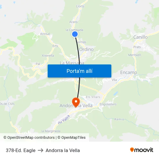 378-Ed. Eagle to Andorra la Vella map