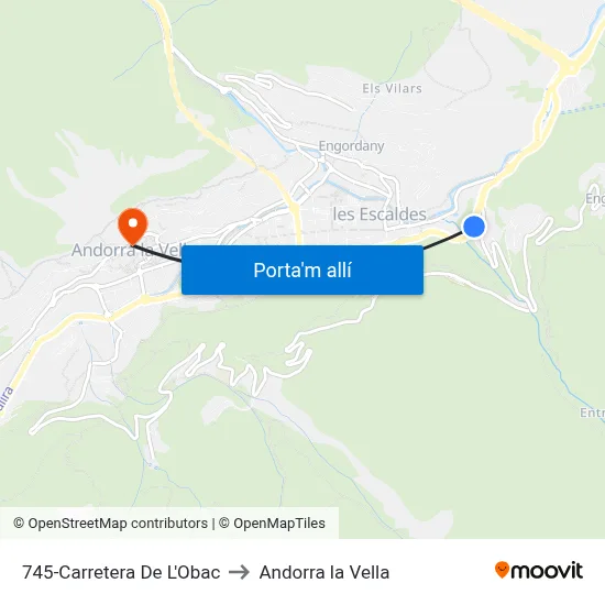 745-Carretera De L'Obac to Andorra la Vella map