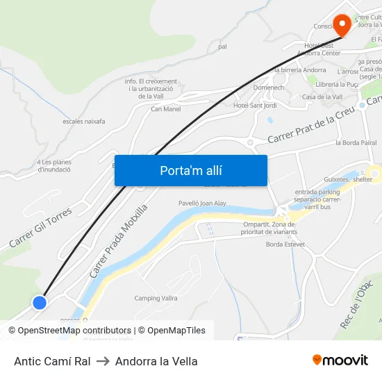 Antic Camí Ral to Andorra la Vella map